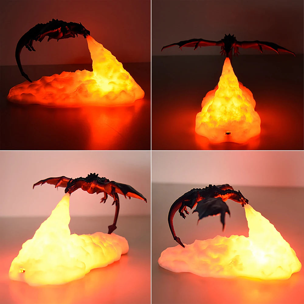 LED Fire Dragon Lamp, 3D