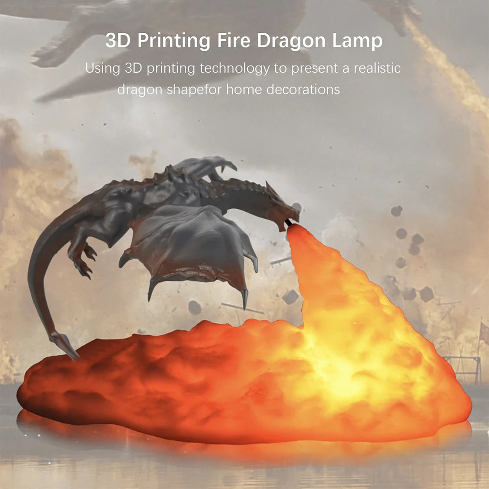 LED Fire Dragon Lamp, 3D