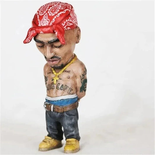 Figura Decorativa Tupac - Estatua de Rapero Hip Hop para Escritorio y Hogar